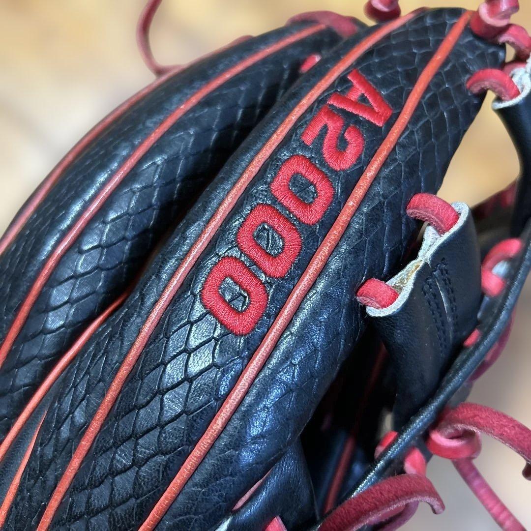 Wilson A2000 軟式グローブ 黒/赤