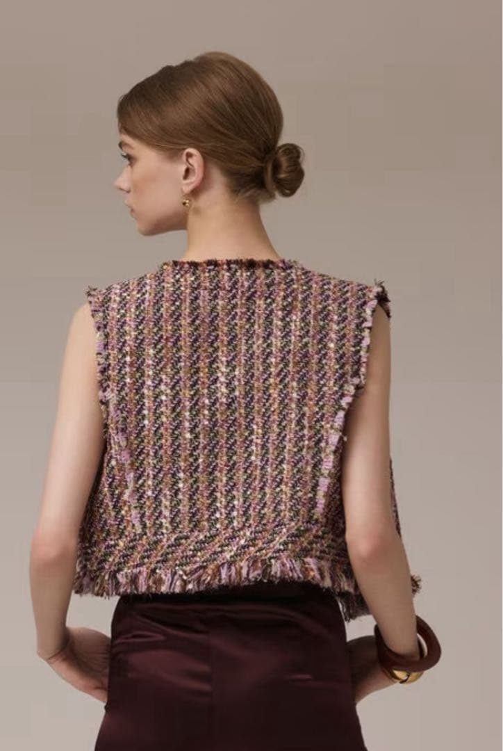 Diagram コンパクトツイードベスト