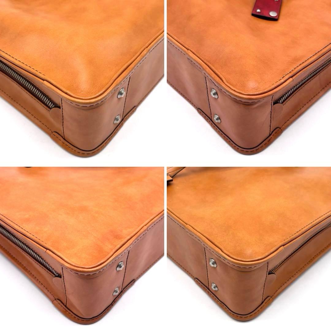 ✨美品✨エルゴポック　ビジネスバッグ　A4可　2way　オールレザー　キャメル