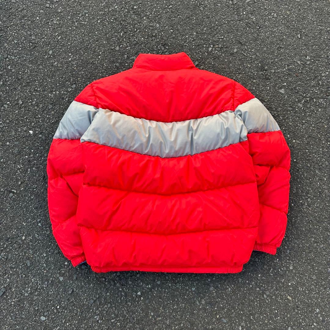 00s Nike ダウンジャケット リバーシブル ロゴ刺繍 チェック 水色