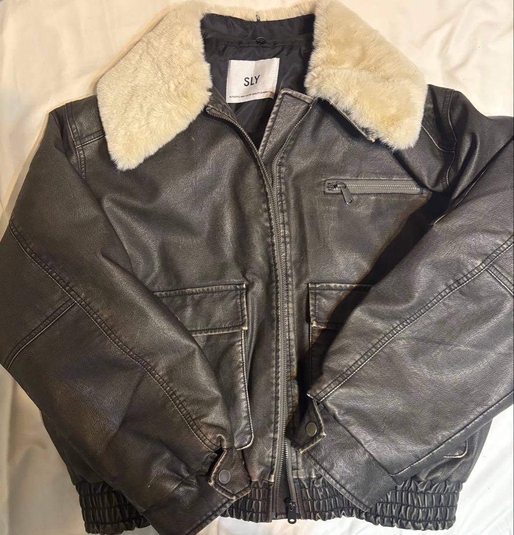 VINTAGE F/LEATHER S/BZ フェイクレザー ショートブルゾン