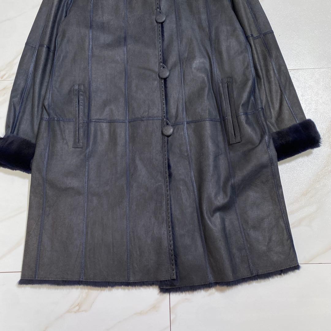 希少♡KBfur 羊革 染色ウィーゼルファー リアルムートンコート 高級毛皮