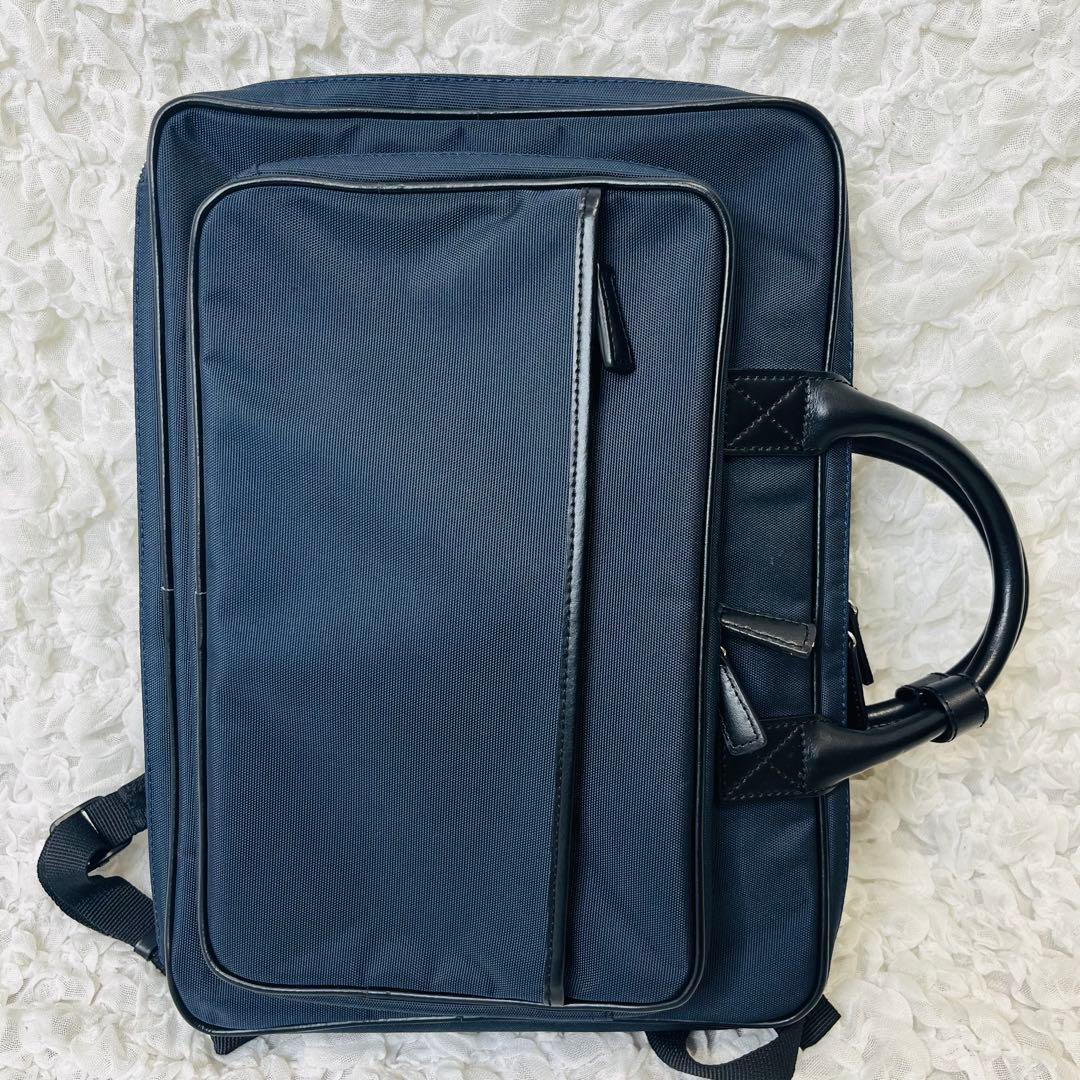 ユナイテッドアローズ グリーンレーベル レザービジネスバッグ黒リュック紺3way