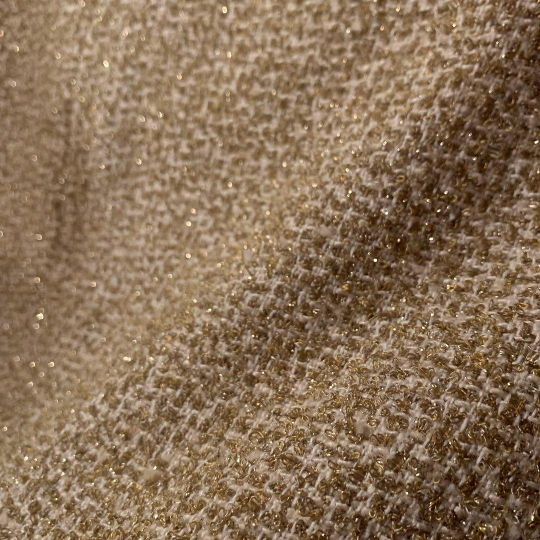 CHANEL 極上ツイード　ゴールド　ラメ　スカート