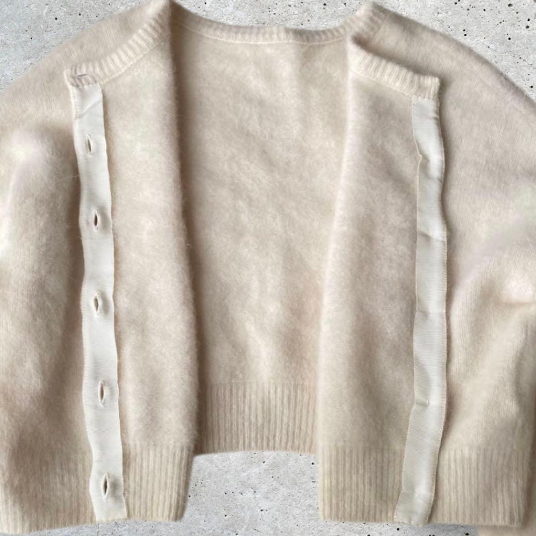 ラブティックボンボン　ヘアリーウール前後２WAYカーディガン