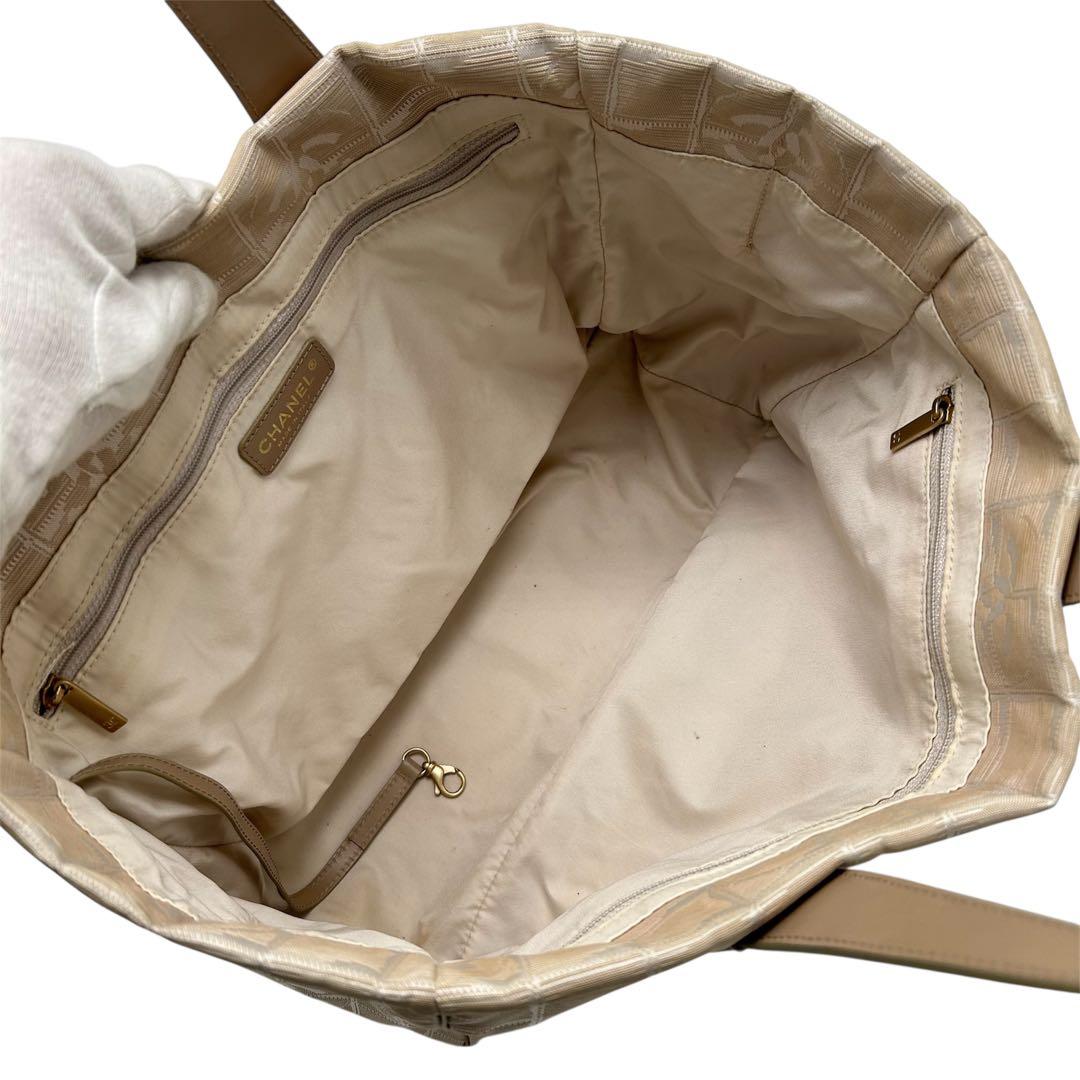 美品 シャネル ニュートラベルライン ハンドバッグ ココマーク ナイロン レザー