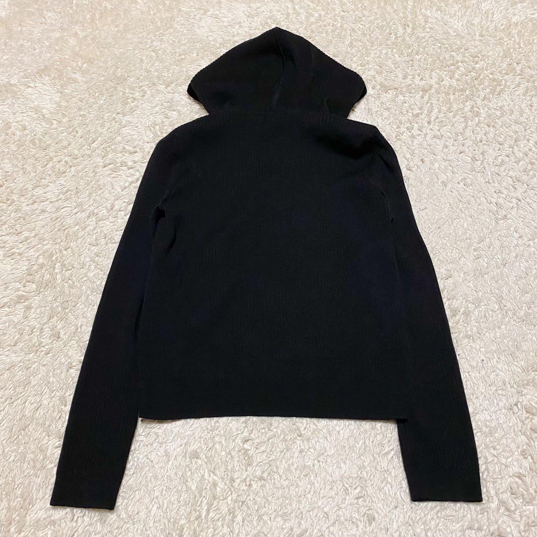 FOXEY フォクシー フードパーカー　ウール　リブニット　ベロア　40