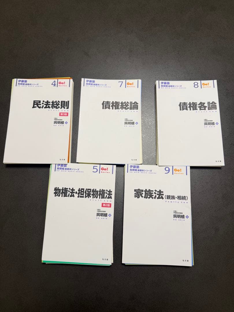 ※のっぽさん様用　【裁断済み】呉基礎本 民法5冊、憲法、刑事訴訟法
