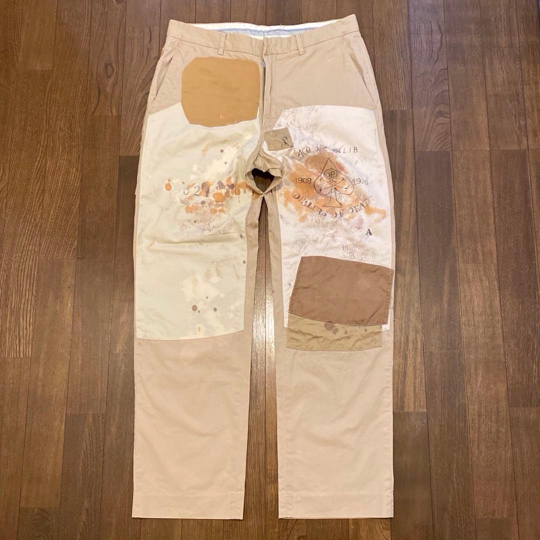 Polo by Ralph Lauren ダブルニー チノパン 刺繍ロゴ 襤褸