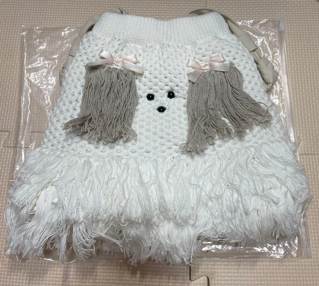 merry Jenny ブランドタグ付きわんわんポシェットベージュ