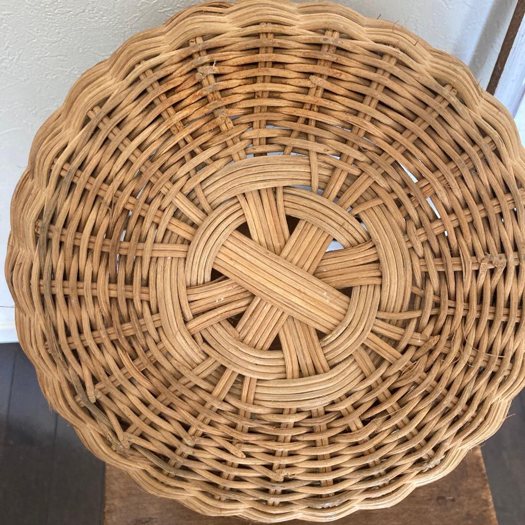 フランスパニエヴィンテージ籠　ラタン　バスケット