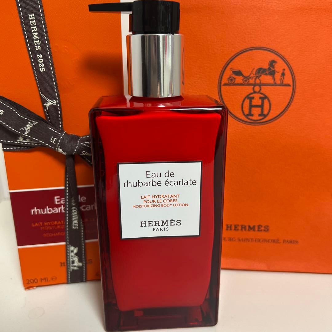 【新品】HERMES ボディーローション　オー ドゥ ルバーブ エカルラット