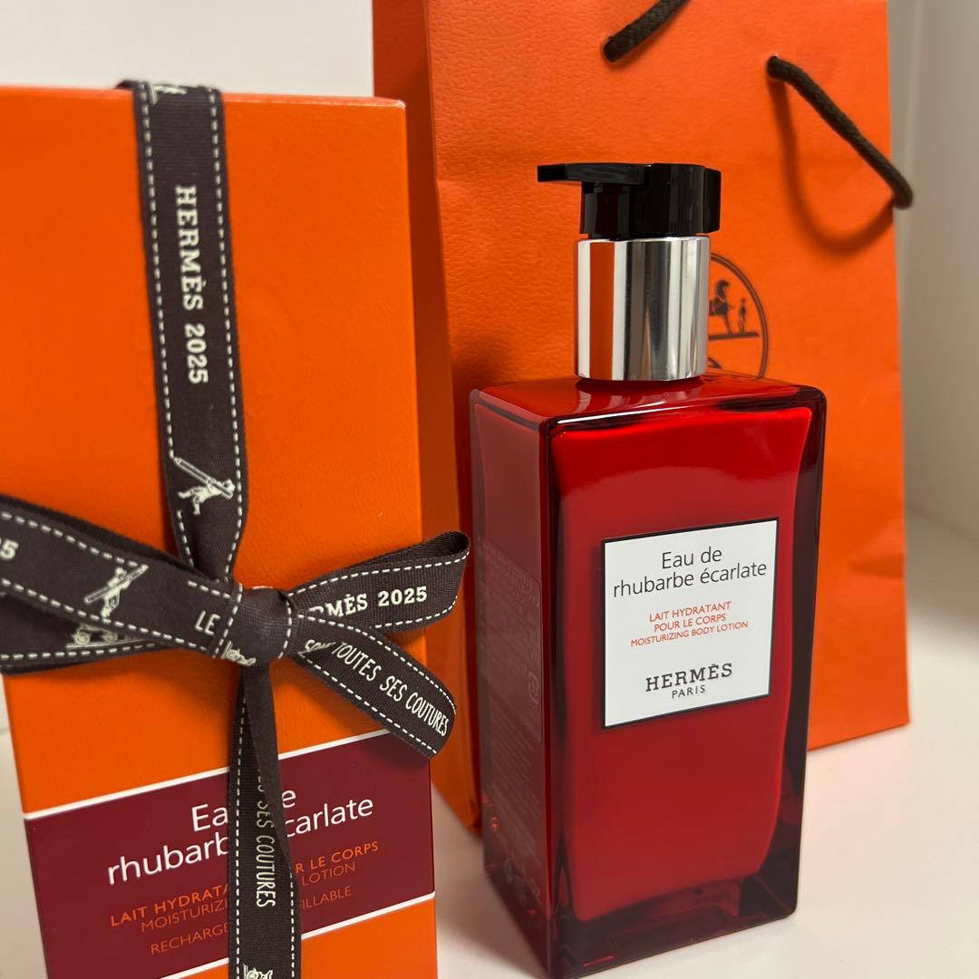 【新品】HERMES ボディーローション　オー ドゥ ルバーブ エカルラット
