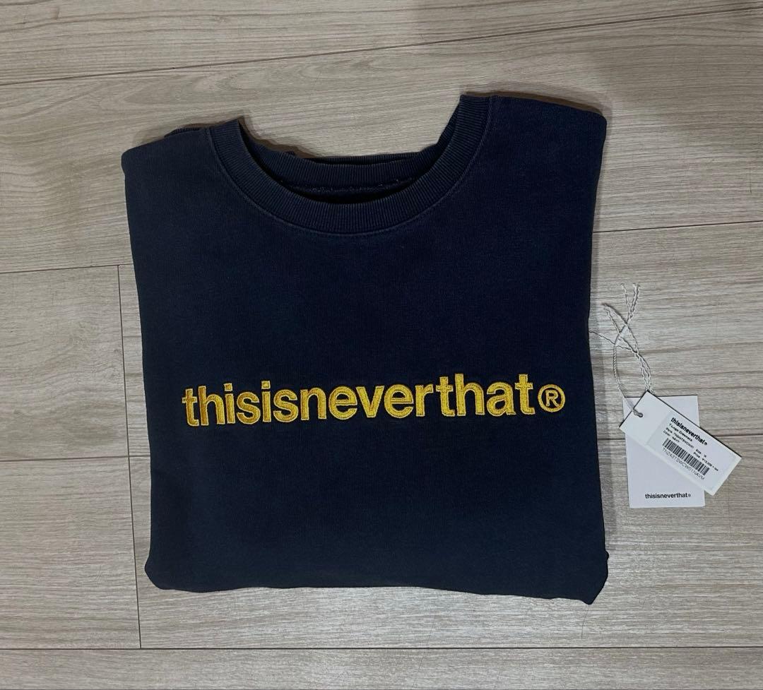 thisisneverthat ネイビー ロゴ スウェット M タグあり