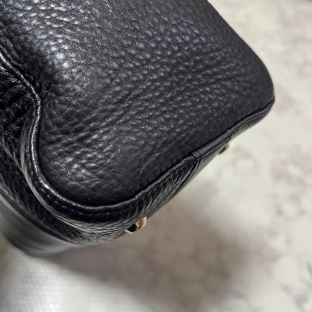 美品ポールスミス ビジネスバッグ レザー 黒 マルチストライプ コンパクト