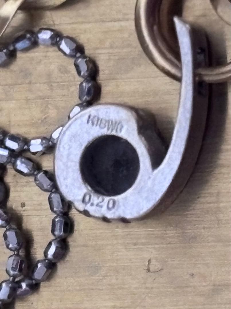 ジャンク品　K18 750 切れネックレスチェーン　ダイヤモンドトップ