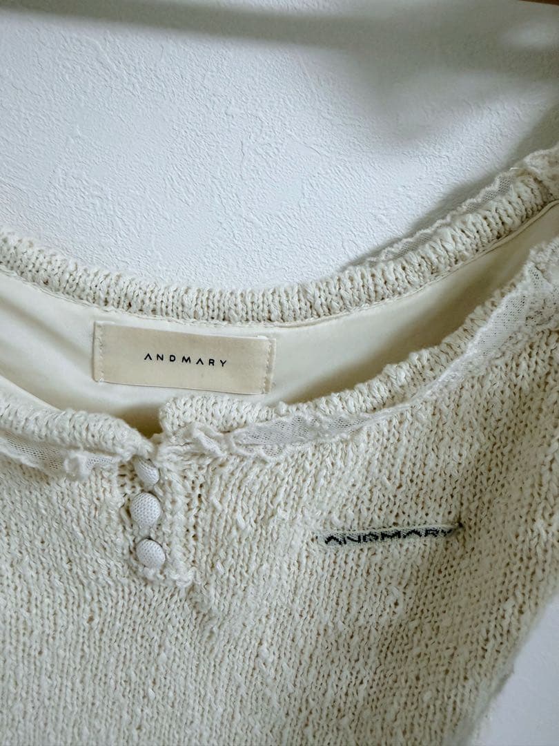トップス Andmary cotton ribbon tank ivory