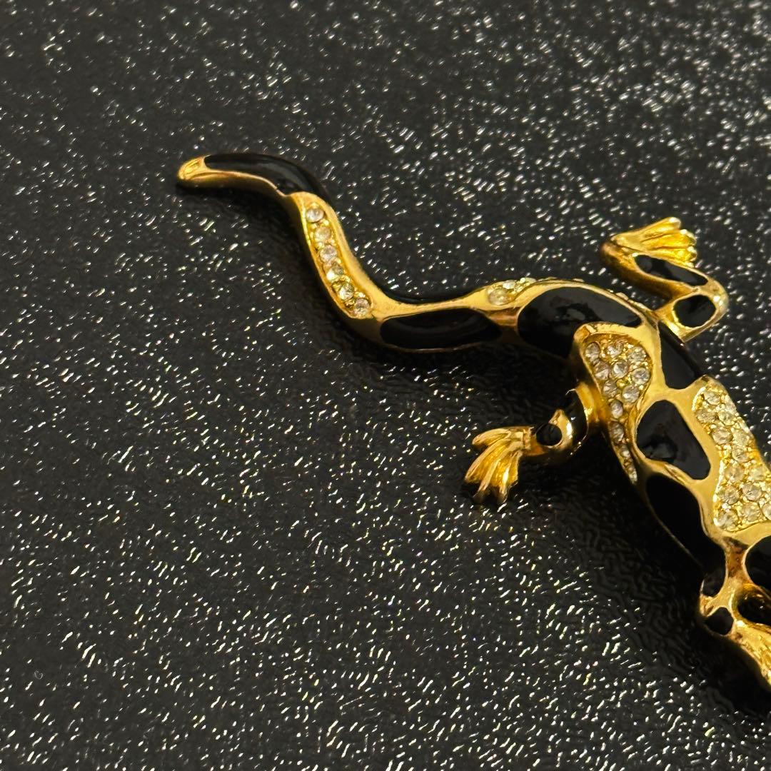 DIOR ヴィンテージ ブローチ トカゲ モチーフ アニマル レオパ