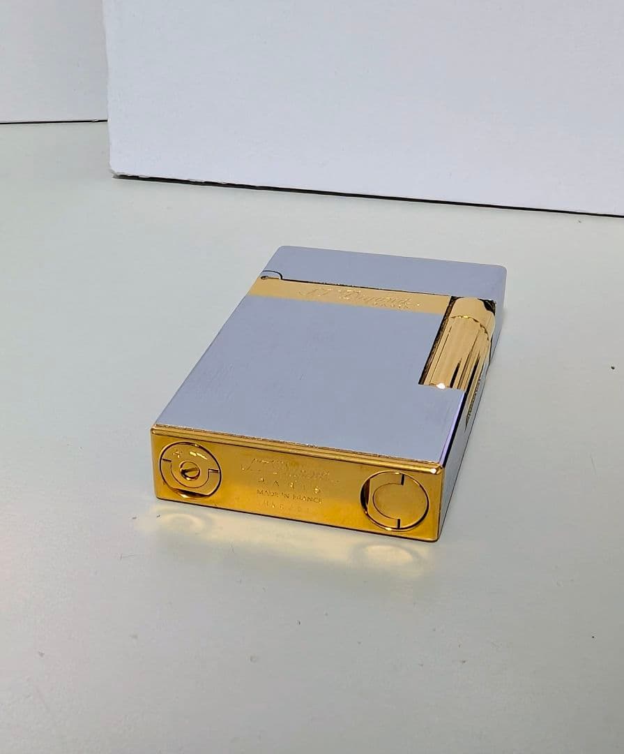 アッサラーム シルバーゴールドコンビカラー　ガスライター　明朗開閉音