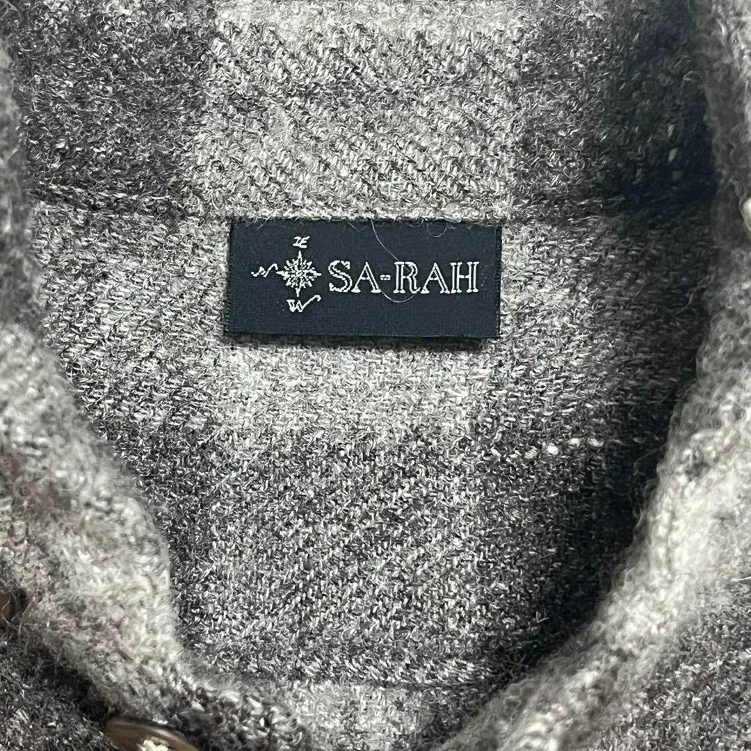着用数回　美品【SA-RAH】サラ(F) シャツワンピース　ブラウン　チェック柄