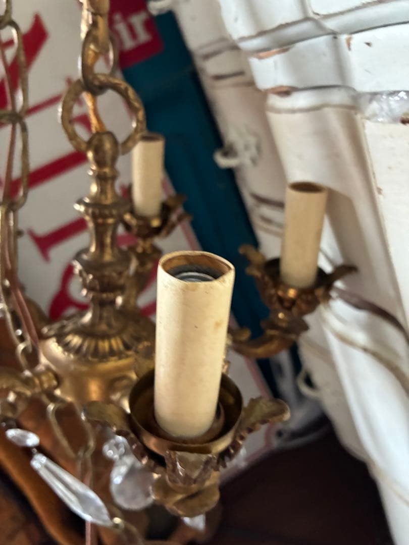 サム＆リサです　シャンデリア　吊り下げ　天井　エンジェル　真鍮　ランプ