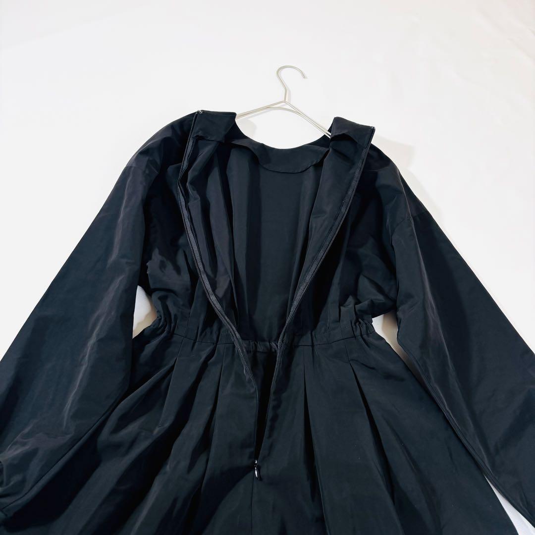 776 セブンテン 襟付きタフタワンピース 2way ブラック S 20AW