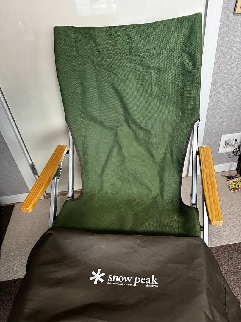 【 peak】グリーンファブリックアウトドアチェア