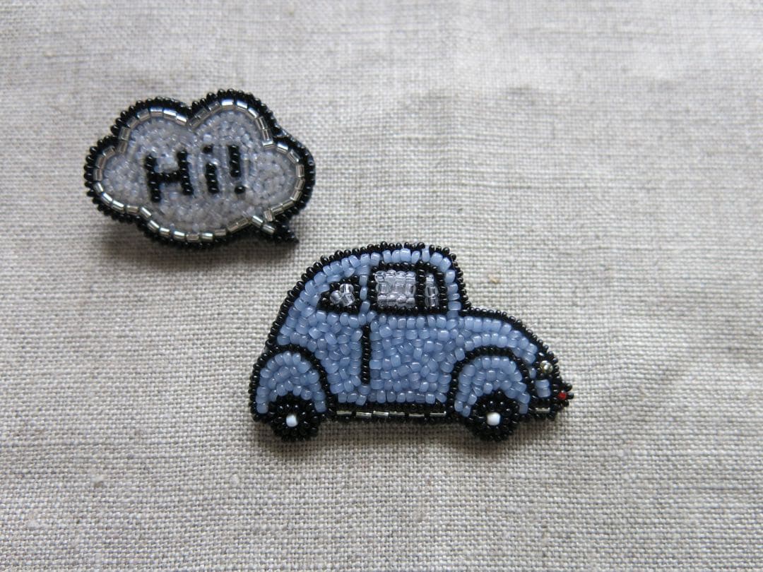 【miyako】くるま・Hi!吹き出し・メンダコ　ブローチ