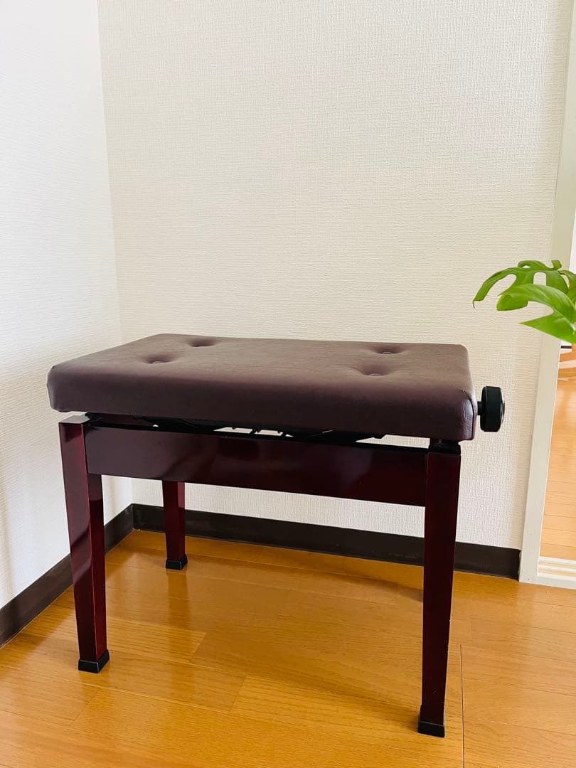 【新品】ピアノ椅子　ブラウン　高さ調整可　スツール