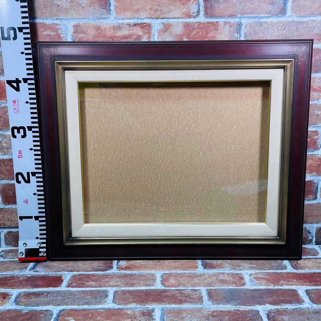 額縁【セピア色】未使用 F6サイズ キャンバス用 ガラス付