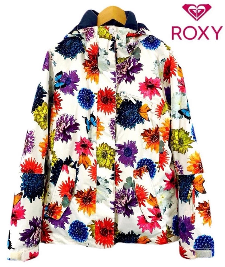 ロキシー 蜷川実花 スノボウェア スキーウェア ジャケット 花柄 マーガレット