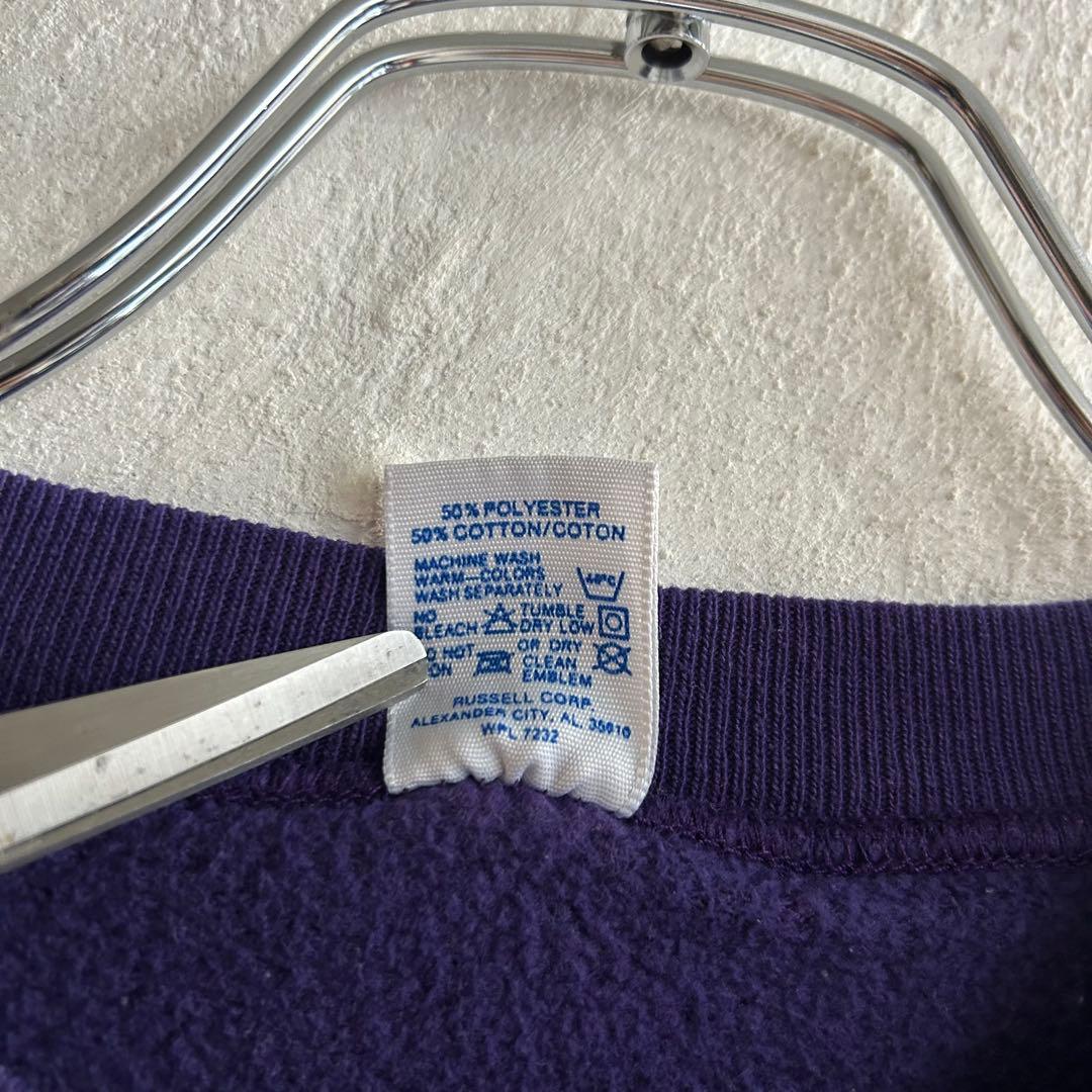 80S USA製 RUSSELL ATHLETIC プリントスウェット パープル