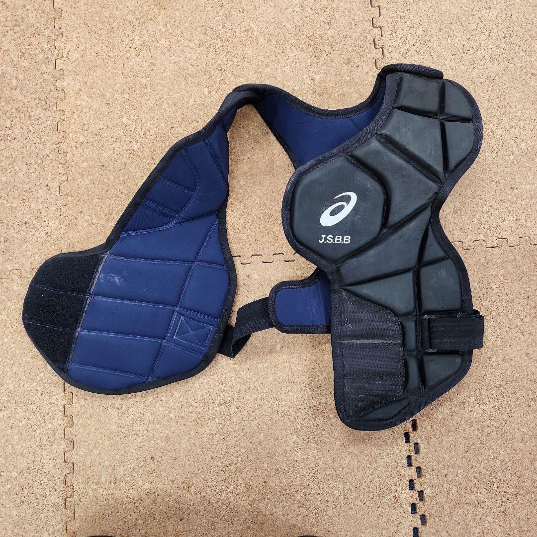 少年野球用 脱着楽チン キャッチャー防具セット アシックス 白ヘルメット