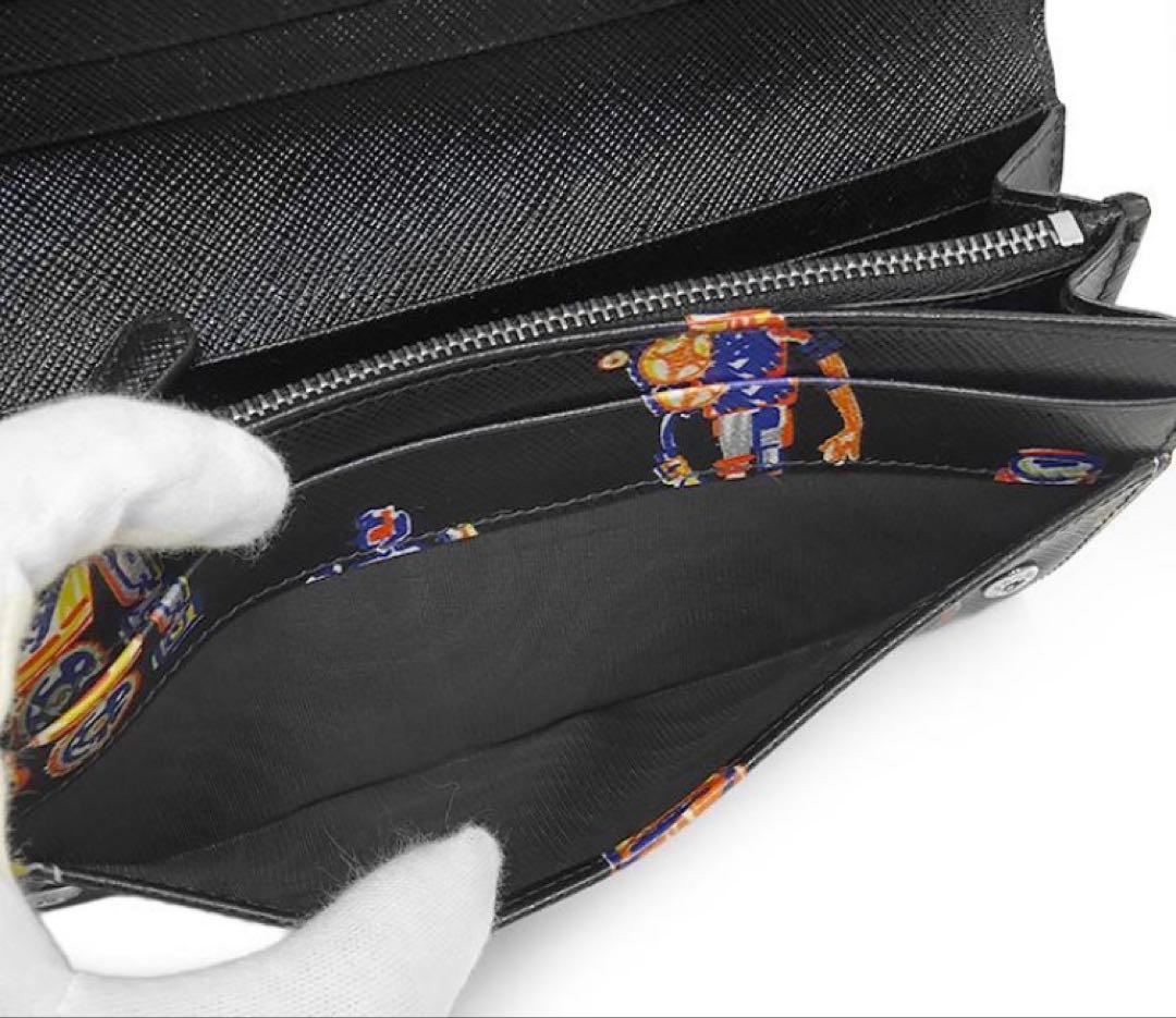 バンブー 　PRADA ロボット柄 長財布 ブラック　プラダ　1MH132