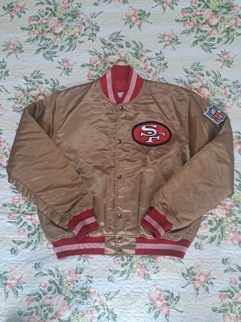 USA製 90sサンフランシスコ49ers スタジアムジャンパー ゴールド色