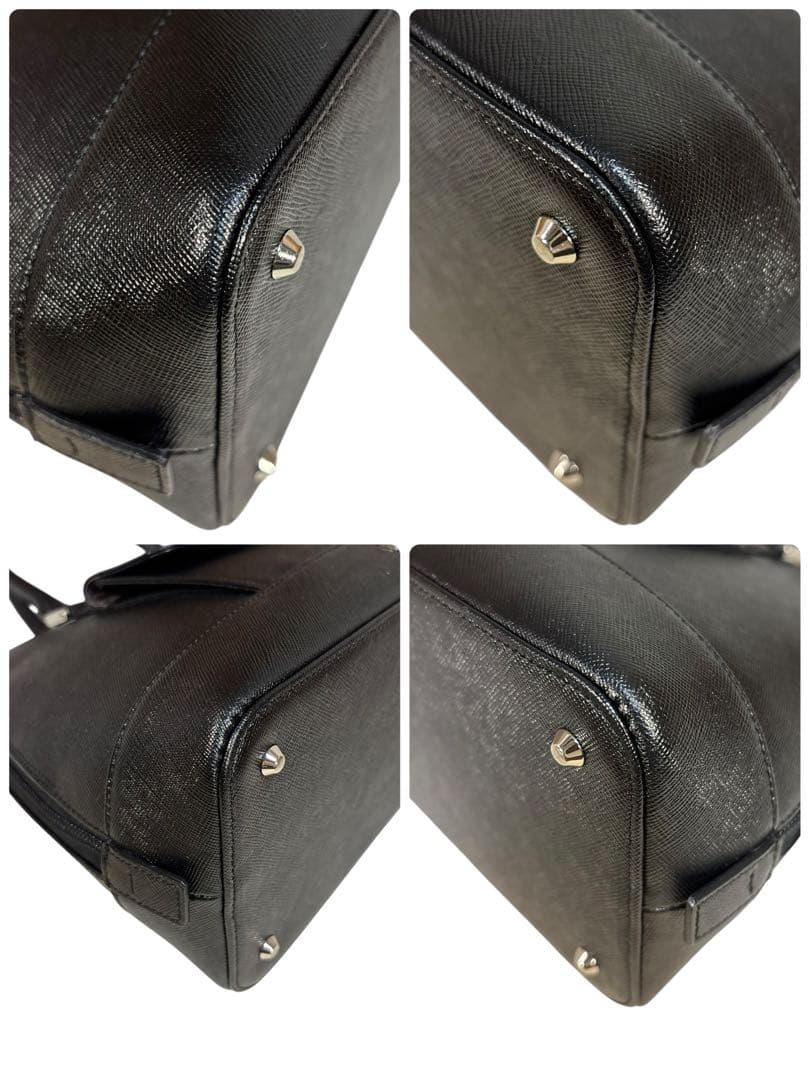 【極美品】希少　BURBERRY サフィアーノ　レザー　ハンドバッグ　ブラック