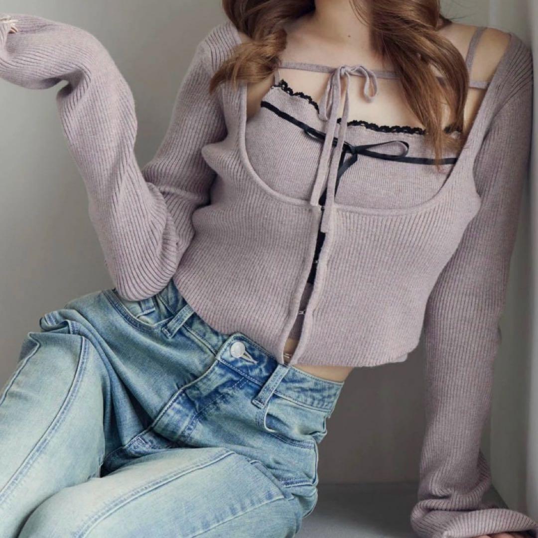 EATME バイカラーキャミニットアンサンブル