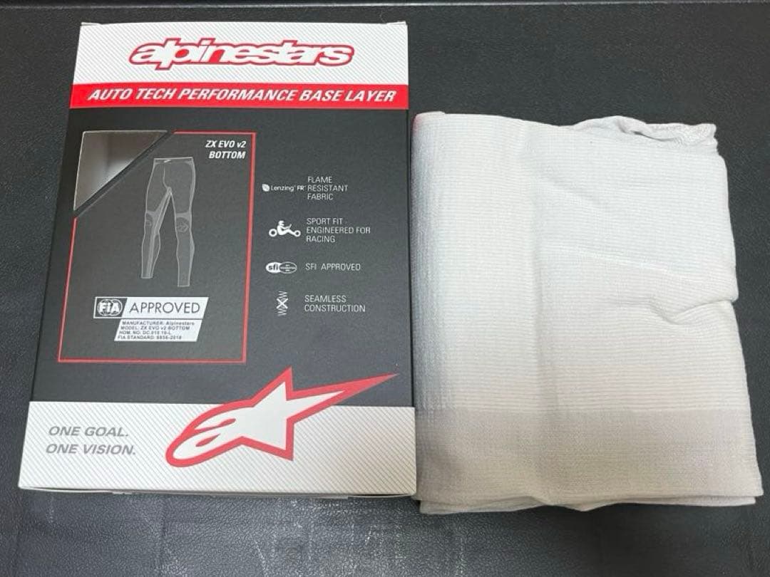 alpinestarsZX BOTTOM EVO V2ホワイトグレーM/Lサイズ