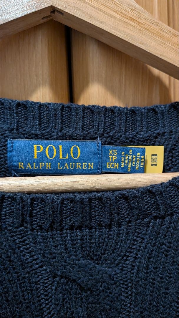 Polo Ralph Lauren ネイビー ケーブルニット XS