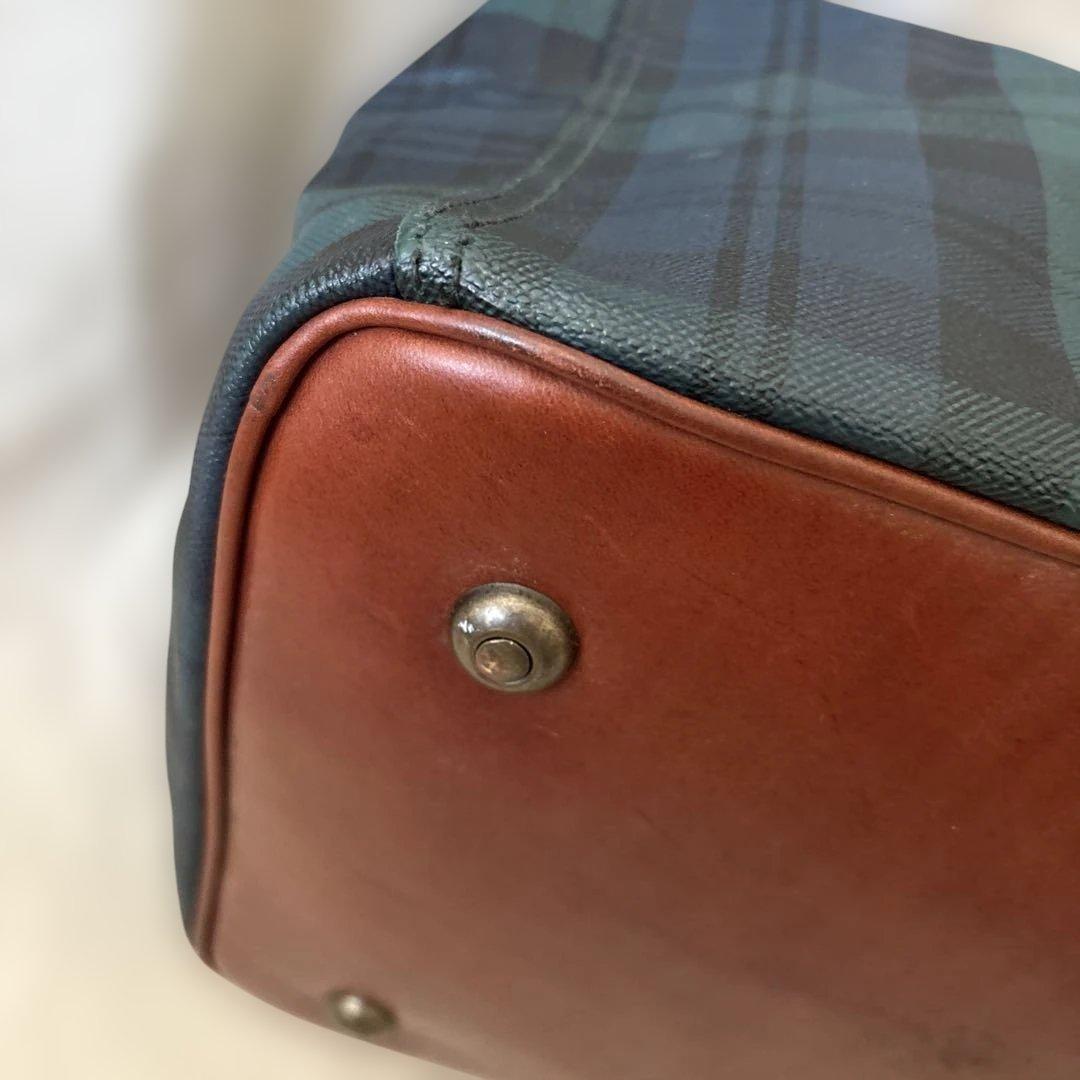 レア✨ポロラルフローレン　ボストンバッグ　ドクターズバッグ　チェック柄　グリーン