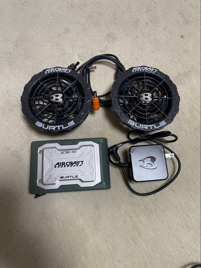 美品 BURTLE 空調服用 ファン バッテリー 充電器 エアークラフト
