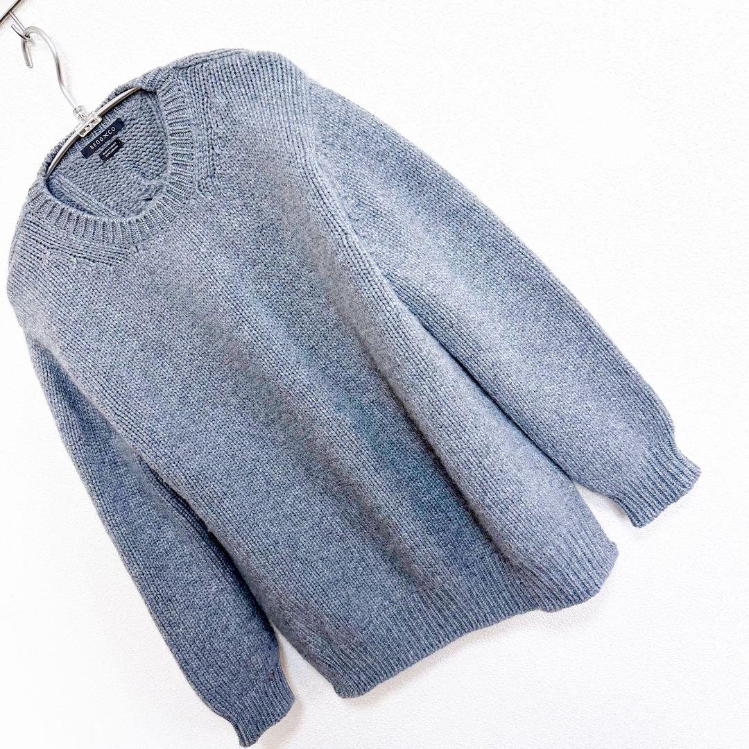 【 BEGG × CO 】　カシミヤ　スコットランド製　グレー　ニット　美品