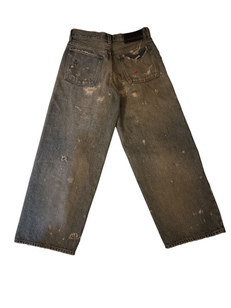 パンツ TSY RIPPED WIDE STRAIGHT DENIM INDIGO