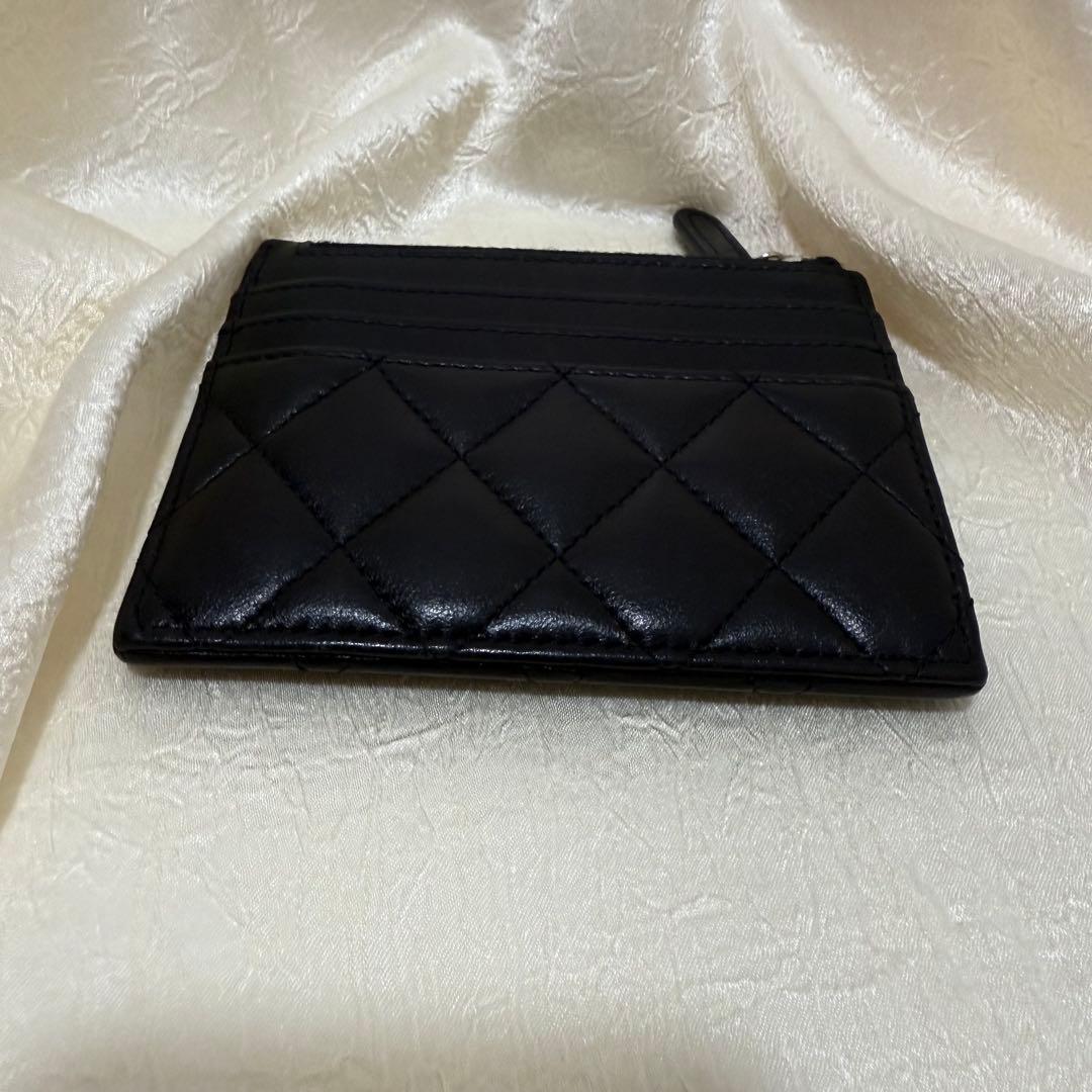 CHANELシャネル ココマーク マトラッセ ラムスキン カードケース 財布