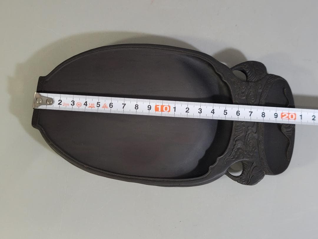 DT584 中国 文房具 端渓壷形 硯 唐木箱付