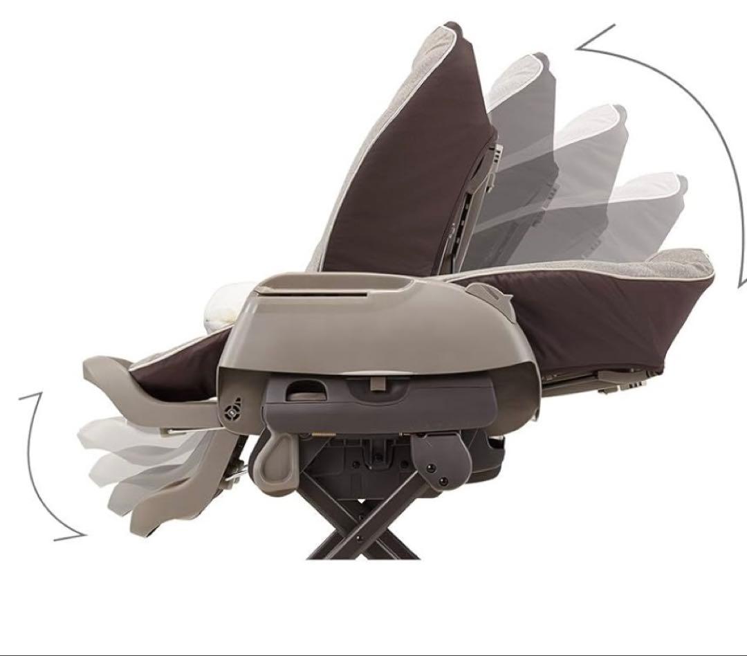 リクライニング機能付きベビーチェア グレー