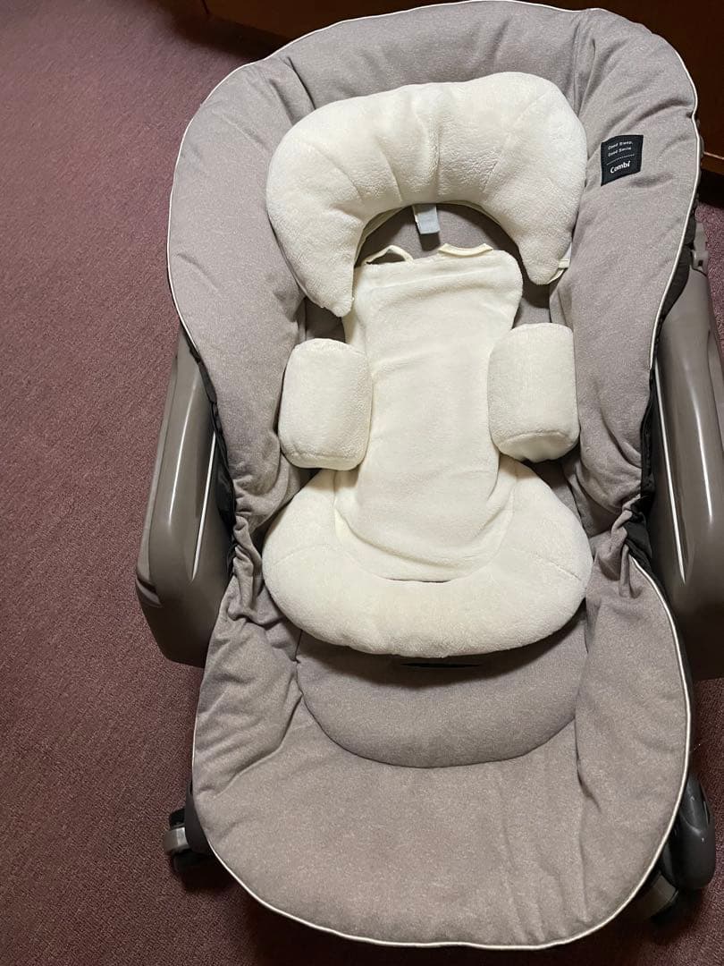 リクライニング機能付きベビーチェア グレー