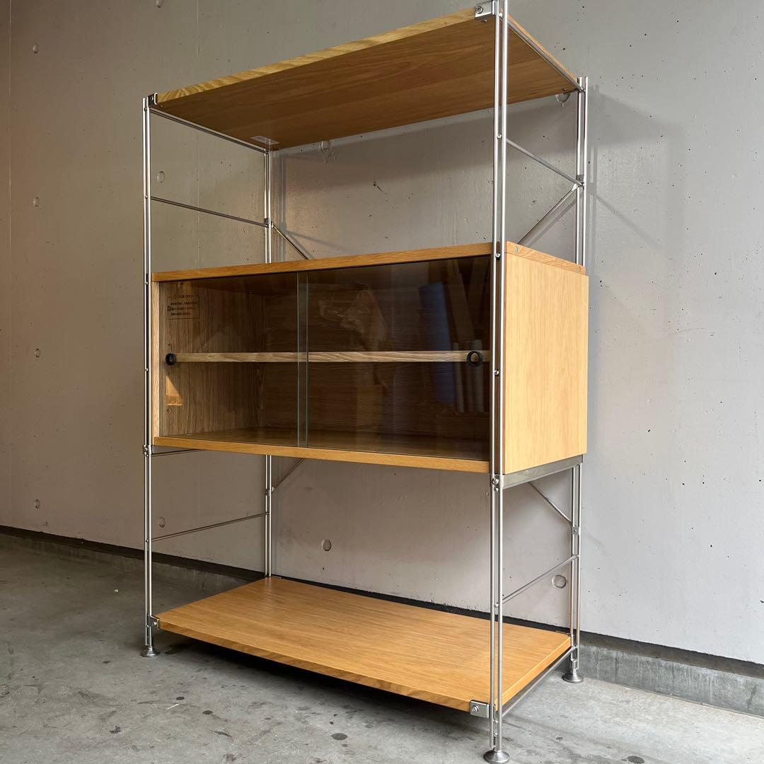 niconico★無印ステンレスユニットシェルフ　オーク材棚・カップボード