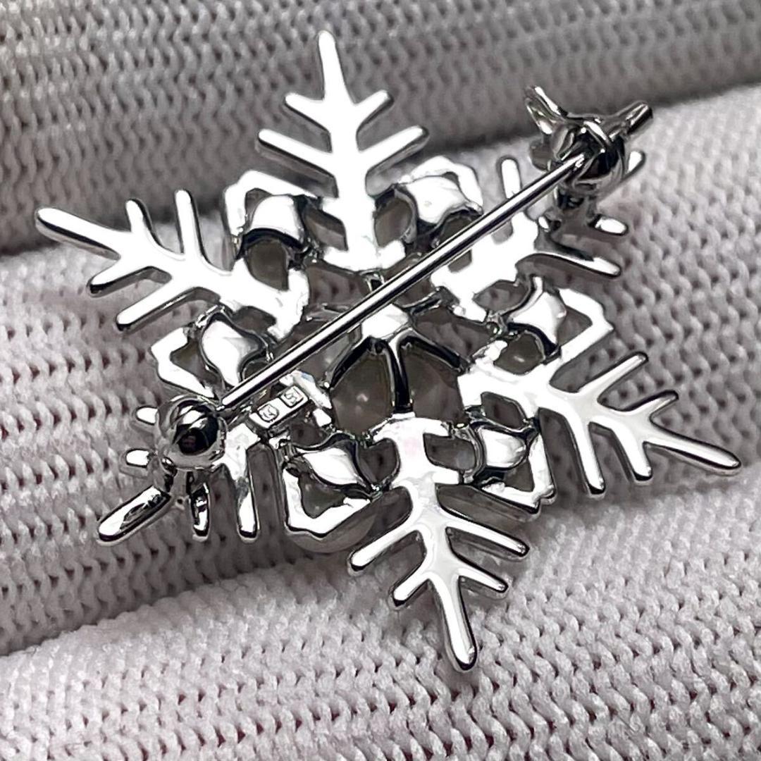 【MIKIMOTO/ミキモト】アコヤパール スノーフレーク 雪の結晶 ブローチ