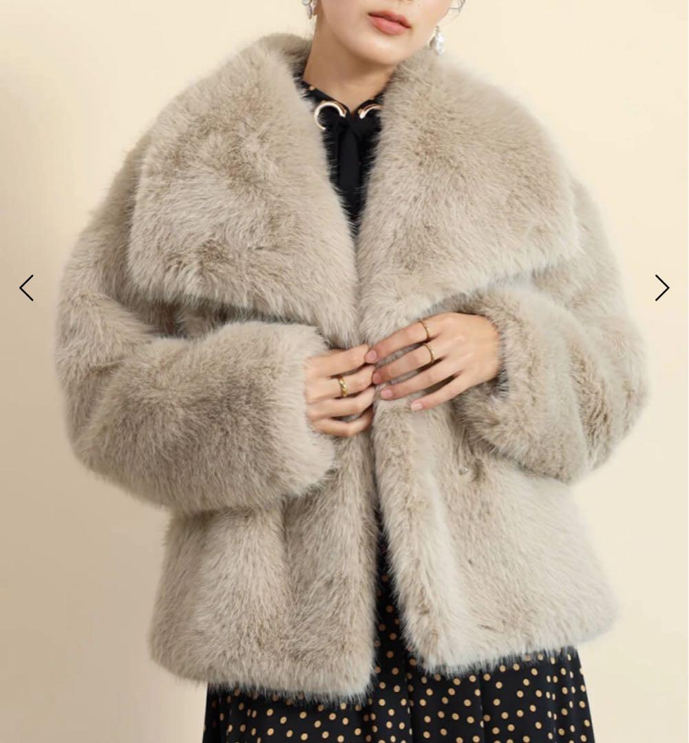 美品FENNELエコファーボリュームジャケット